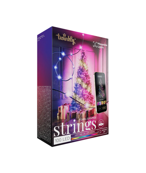 Twinkly Candies 100 RGB LED pärlvalgustid, roheline juhe, USB-C Twinkly Candies 100 RGB LED pärlvalgustid, roheline juhe, USB-C