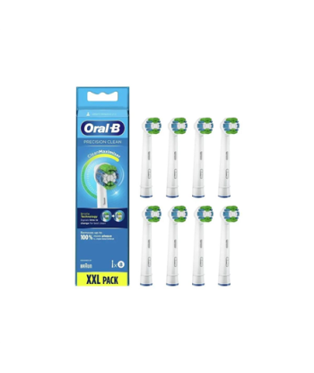 Hambaharja otsikud Oral-B, Refill CleanMaximiser Precision Clean, Heads, For adults, Number of brush heads included 8, White