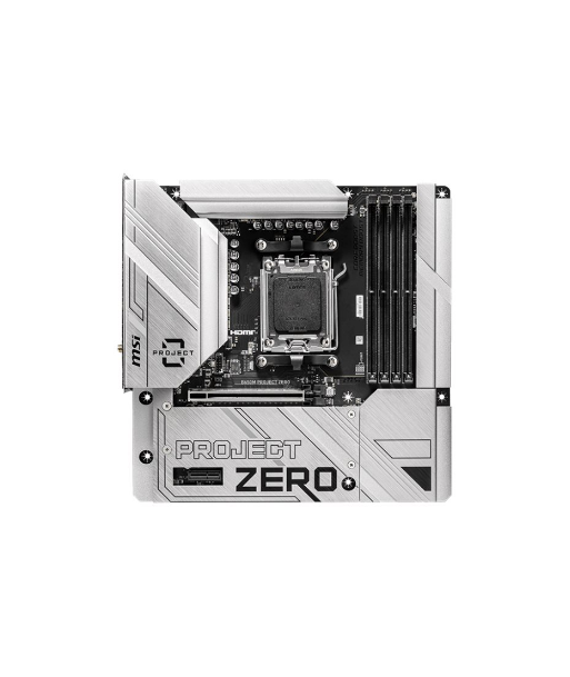 MSI, B650M PROJECT ZERO, Processor family AMD, Processor socket AM5, DDR5, Supported hard disk drive interfaces M.2, SATA
