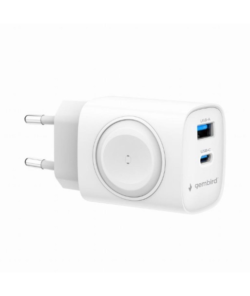 Gembird 20W USB Charger 2-Port (USB-C PD, USB-A QC3.0) White Gembird 20W USB Charger 2-Port (USB-C PD, USB-A QC3.0) White