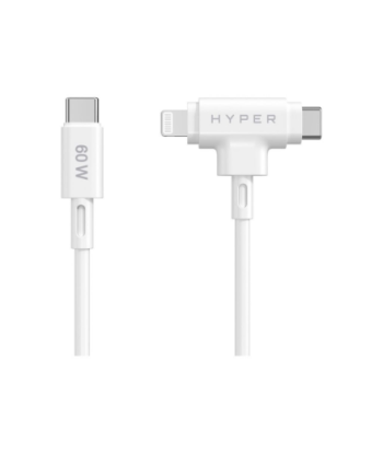 HyperJuice Hybrid USB-C to USB-C & Lightning Cable 60W - Silicone