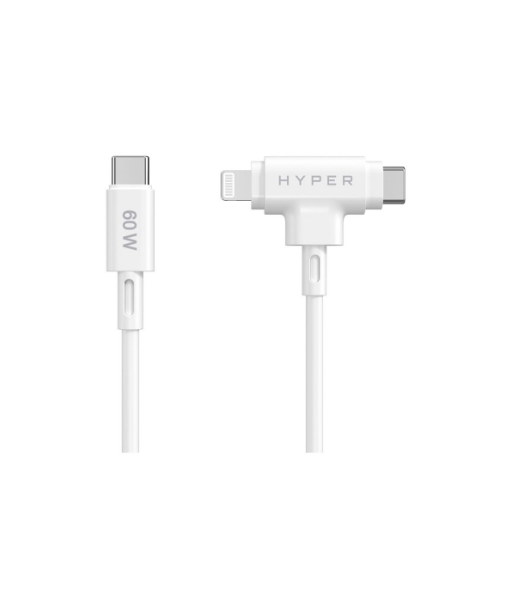Hyper HyperJuice Silicone USB-C to USB-C and Lightning Hybrid 60W Cable