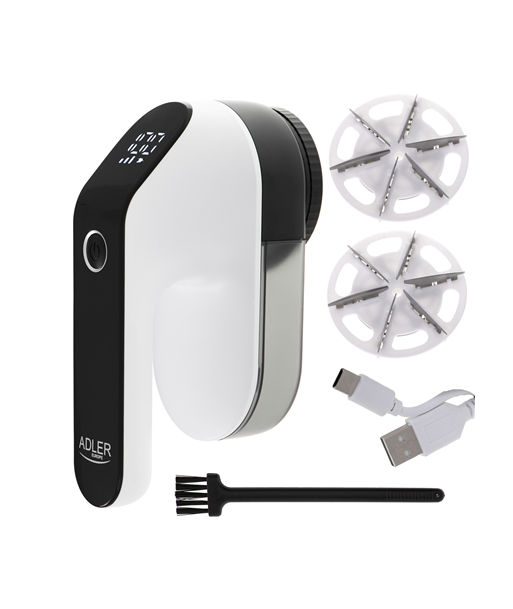 Ebeme eemaldaja Adler, LCD, AD 9618, White/Black, Rechargeable battery