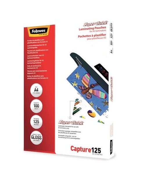 Fellowes A4 Laminating Pouches - 100 Pack - Crystal Clear Protection