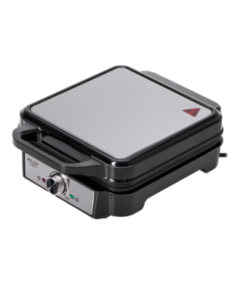 Adler Waffle Maker, AD 3083, 1800 W, Number of pastry 4, Belgium, Silver/Black