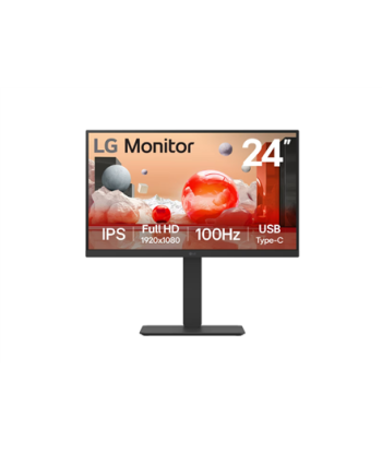 LG 24BA750-B, 23.8", IPS, FHD, 16:9, 100 Hz, 5 ms, 1920 x 1080 pixels, 200 cd/m², HDMI ports quantity 1, Black