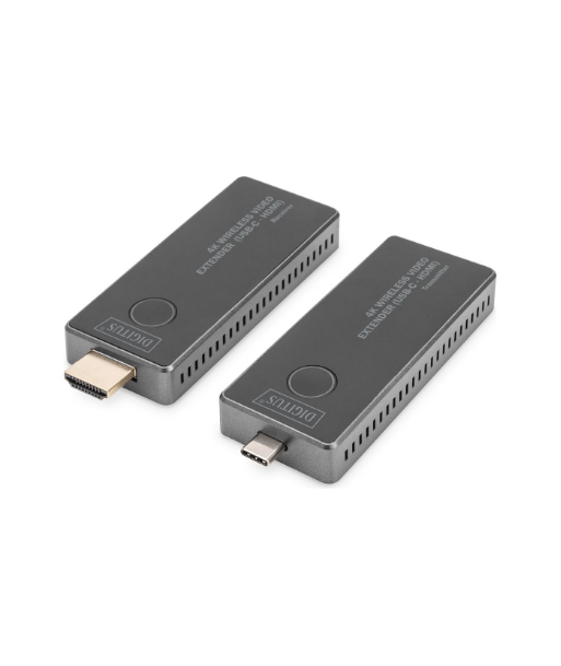 Digitus 4K Wireless Video Extender, 30 m (USB-C - HDMI) | DS-55324 | Black/Silver Digitus 4K Wireless Video Extender, 30 m (USB-C - HDMI) | DS-55324 | Black/Silver