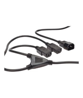Digitus Y-Power Cord - 1x IEC 320 C14 to 2x IEC 320 C13 - 0.17m