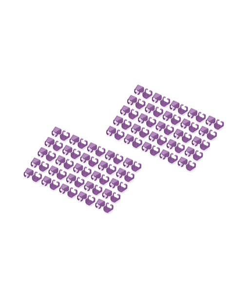 DIGITUS Patch Cable Color Clips, Violet - Organize Your Cables!