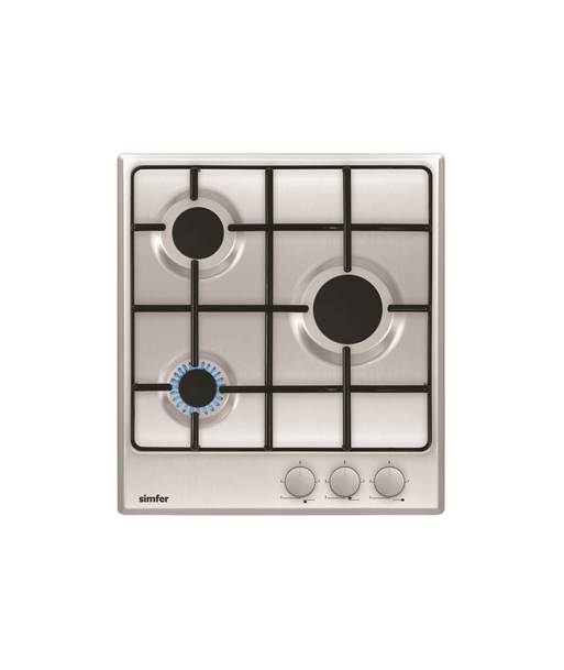 Pliidiplaat Simfer, H4.300.VGRIM, Gas, Number of burners/cooking zones 3, Rotary knobs, Stainless steel