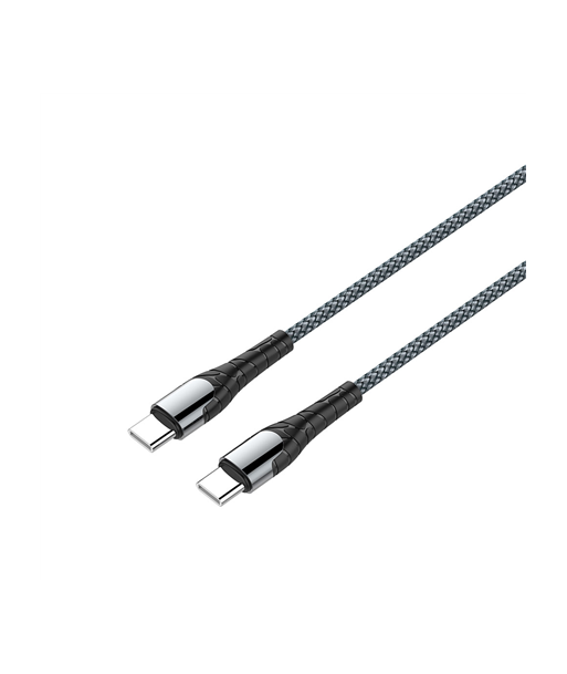 Кабель ColorWay 65W USB-C - USB-C - Быстрая зарядка, 1м, серый Кабель ColorWay 65W USB-C - USB-C - Быстрая зарядка, 1м, серый