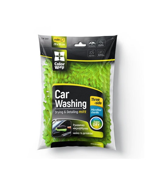 ColorWay | CW-2417 | Microfiber car wash and polish glove, double-sided