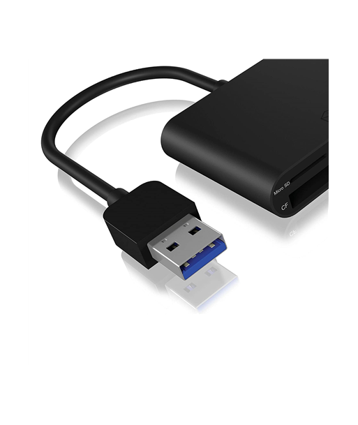 Raidsonic, ICY BOX, IB-CR301-U3 USB 3.0 External card reader, USB 3.0 Type-A, 3 x card reader slot: CF, SD, microSD