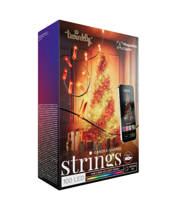 Twinkly Candies 200 Candle-shaped RGB LEDs, USB-C|Green Wire