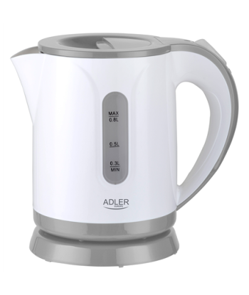 Adler AD 1371g Veekeetja - 0.8L, 850W, Roostevaba Teras ja Valge/Hall