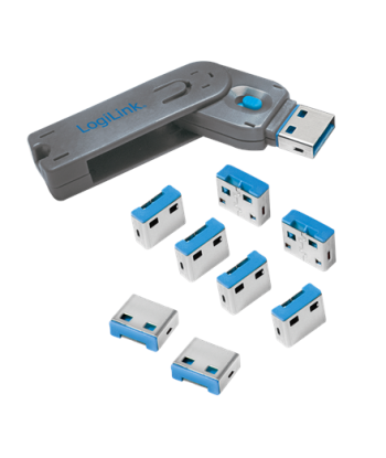 LogiLink USB Port Blocker with Key (8 Locks)