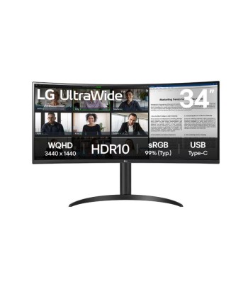 LG 34WR55QK-B 34" Curved UltraWide Monitor (3440x1440, 100Hz, 5ms, VA, Height Adj., Black)