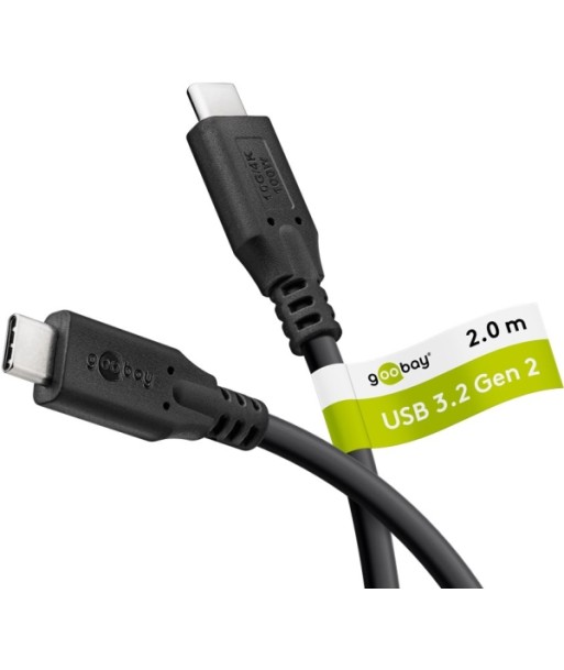 Goobay USB-C 3.2 kaabel, 100W PD, 10Gbps, 2m, must