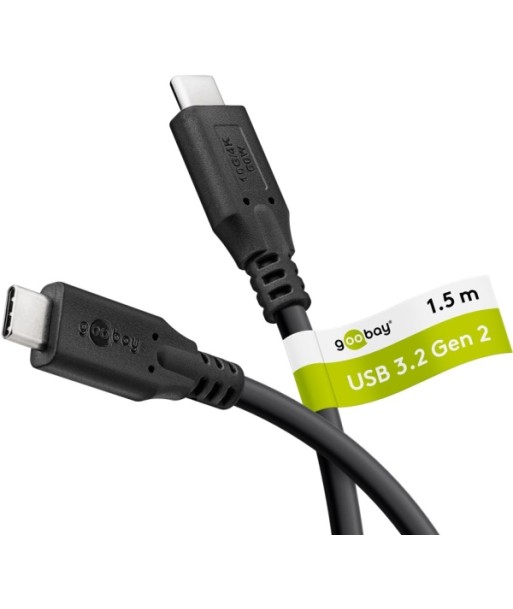 Goobay USB-C to USB-C kaabel, USB 3.2 Gen 1, 60W PD, 10Gbps, 1.5m, must Goobay USB-C to USB-C kaabel, USB 3.2 Gen 1, 60W PD, 10Gbps, 1.5m, must