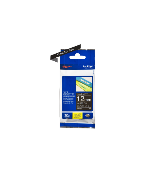 Brother TZe-335 White on Black Laminated Tape 12mm x 8m Brother TZe-335 White on Black Laminated Tape 12mm x 8m