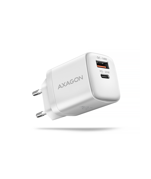 MOBILE CHARGER WALL USB 20W/2PORT WHITE ACU-PQ20W AXAGON