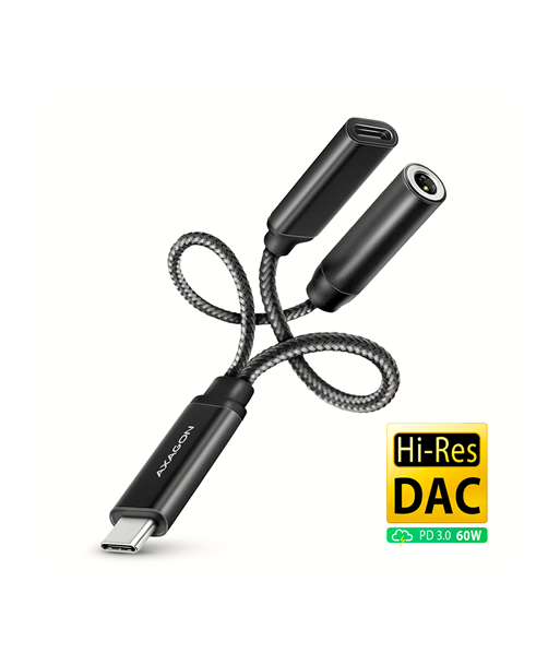 AXAGON ADA-HCPD USB-C Hi-Res DAC heliadapter toitega (60W)