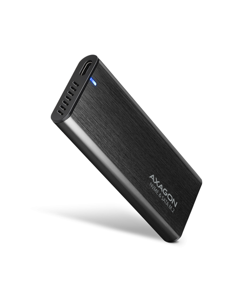 AXAGON External USB-C 3.2 Gen 2 metal box for M.2 NVMe & SATA SSD disks