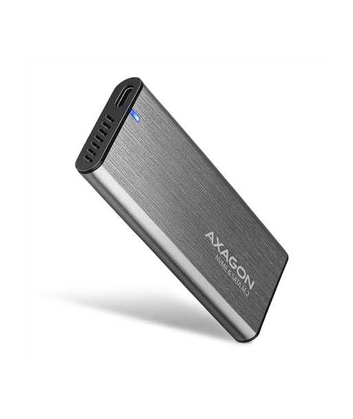 AXAGON External USB-C 3.2 Gen 2 metal box for M.2 NVMe & SATA SSD disks
