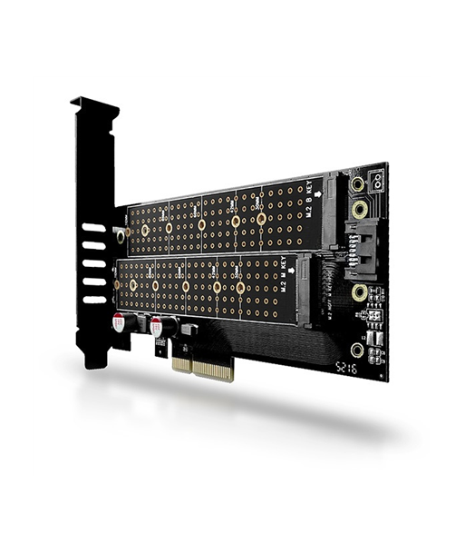 AXAGON PCI-Express x4 adapter to connect up to two M.2 disks to a computer | PCEM2-D