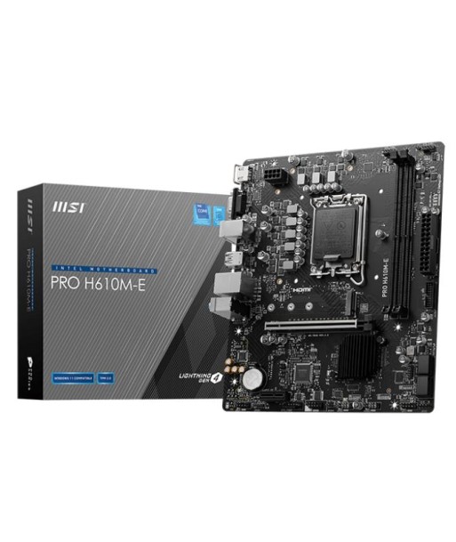 MSI, PRO H610M-E, Processor family Intel, Processor socket LGA1700, Supported hard disk drive interfaces SATA, M.2, Number of