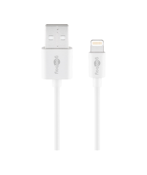 Goobay Lightning USB charging and sync cable 54600 White, USB 2.0 male (type A), Apple Lightnin male (8-pin)