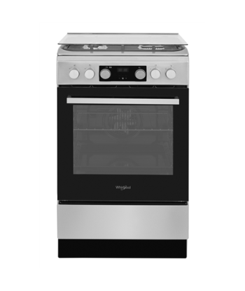 Плита Whirlpool, WS5G8CHX/E/1, Hob type Gas, Oven type Electric, Stainless steel, Width 50 cm, LED, Depth 60 cm, 60 L