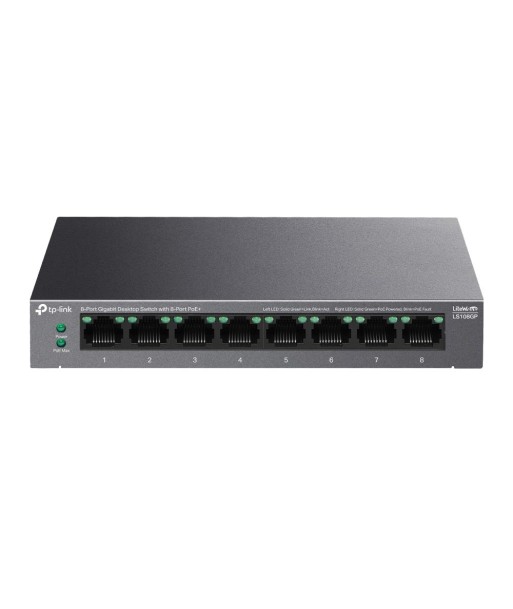 Switch TP-LINK LS108GP Desktop/pedestal 8x10Base-T / 100Base-TX / 1000Base-T PoE+ ports 8 LS108GP