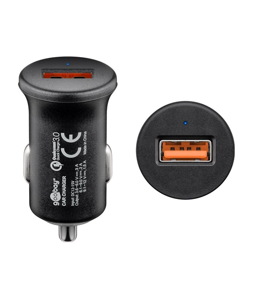 Goobay Quick Charge QC3.0 USB car fast charger USB 2.0 Female (Type A), Cigarette lighter Male Goobay Quick Charge QC3.0 USB car fast charger USB 2.0 Female (Type A), Cigarette lighter Male