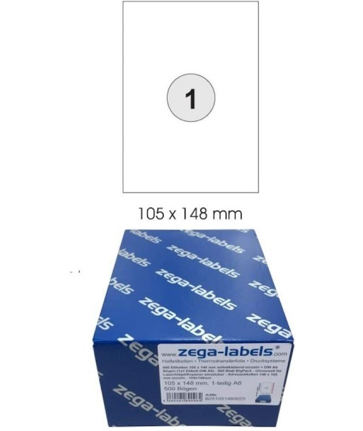 A6 liimuvad etiketid, 105 X 148 mm, 500 lk. A6 liimuvad etiketid, 105 X 148 mm, 500 lk.