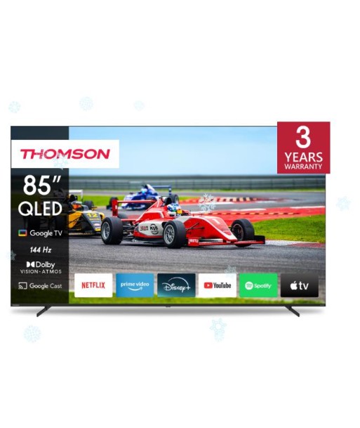 TV Set THOMSON 85" 4K/Smart QLED 3840x2160 Wireless LAN Bluetooth Google TV Black 85QG7S14 TV Set THOMSON 85" 4K/Smart QLED 3840x2160 Wireless LAN Bluetooth Google TV Black 85QG7S14