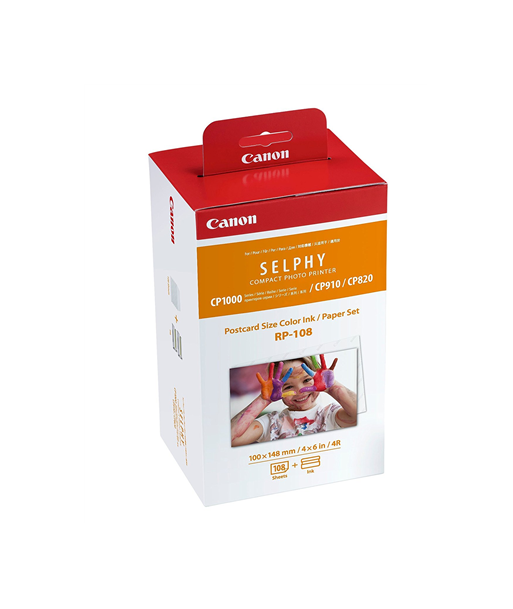 Canon Color Ink/Paper Set for SELPHY CP1300 Printer | RP-108 Canon Color Ink/Paper Set for SELPHY CP1300 Printer | RP-108