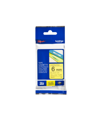 Kleepkirjalint Brother, TZe-611, Black on Yellow, TZe, 8 m, 6 cm