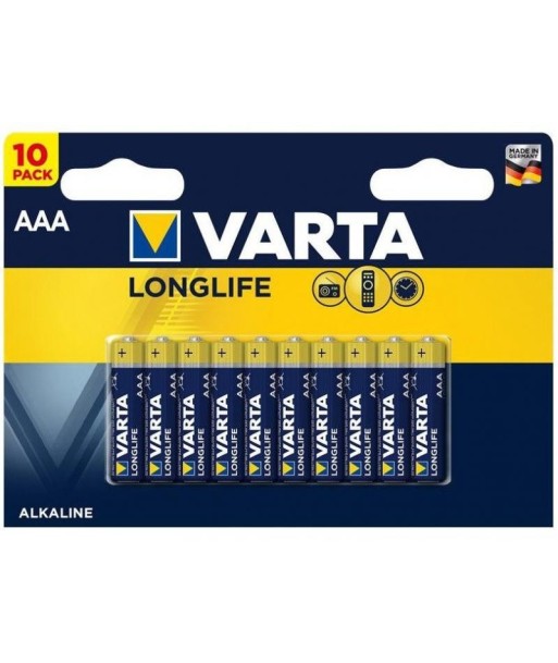 Patareid Varta AAA, LR03, 1.5V Longlife, 10 tk. pakis Patareid Varta AAA, LR03, 1.5V Longlife, 10 tk. pakis