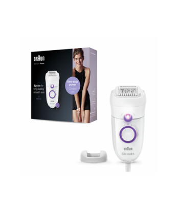 Braun, Epilator, SE5505P Silk-epil, Operating time (max) min, Bulb lifetime (flashes), Number of power levels, White