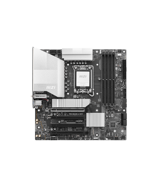 MSI PRO B860M-A WIFI, Processor family Intel, Processor socket LGA1851, DDR5, Supported hard disk drive interfaces SATA, M.2