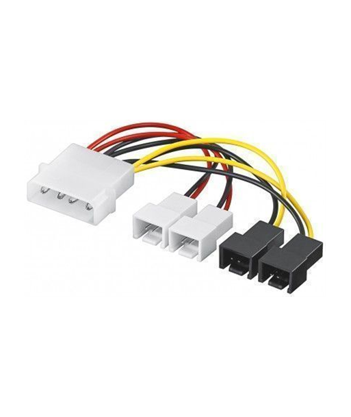 Goobay 5.25" к 2x 12V/2x 5V Кабель-адаптер питания для вентилятора - 0.15м