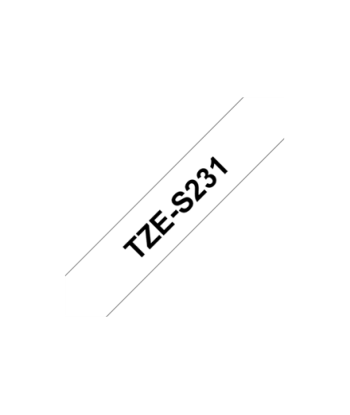 Ламинированная лента Brother, TZ-S231 Strong Adhesive, Black on White, TZe, 8 m, 1.2 cm