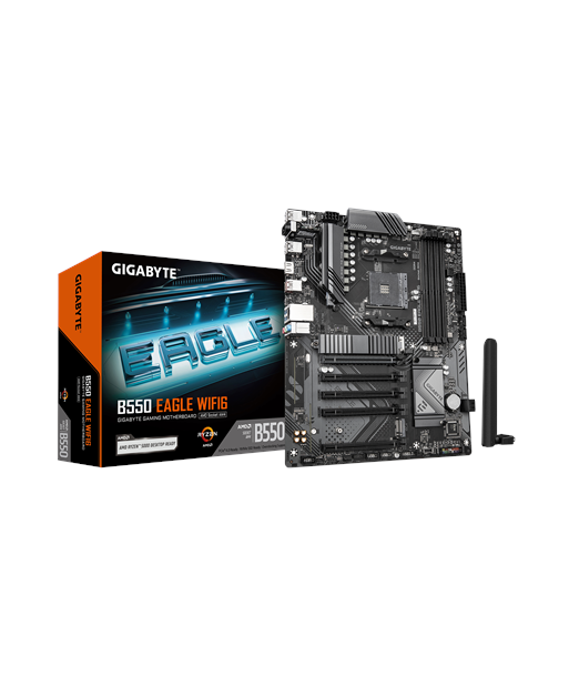 Gigabyte B550 EAGLE WIFI6, Processor family AMD, Processor socket AM4, DDR4, Supported hard disk drive interfaces SATA, M.2