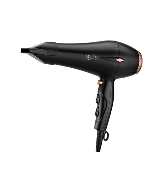 Adler AD 2244 Hair Dryer - 2000W, Ionic, 3 Temp Settings, Diffuser - Black Adler AD 2244 Hair Dryer - 2000W, Ionic, 3 Temp Settings, Diffuser - Black