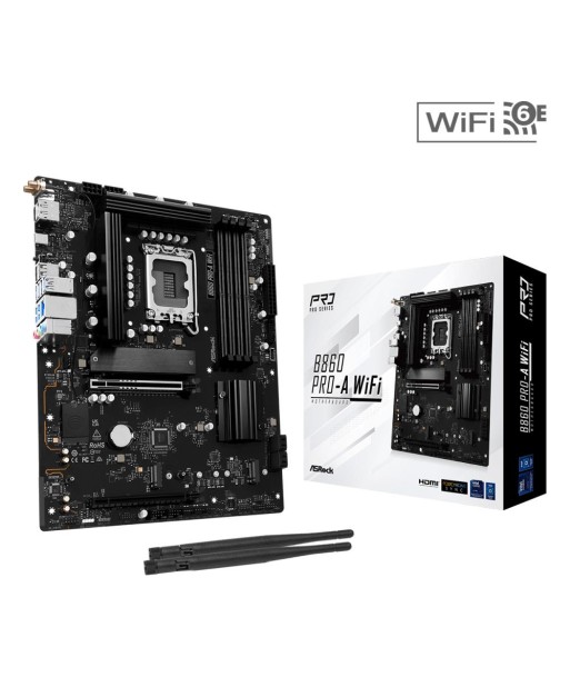 ASRock B860 PRO-A WIFI, Processor family Intel, Processor socket LGA1851, DDR5, Supported hard disk drive interfaces SATA, M.2