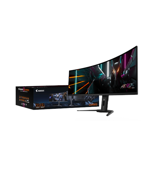 Gigabyte, CO49DQ, 49", OLED, DQHD, 32:9, 144 Hz, 3 ms, 5120 x 1440 pixels, 250 cd/m², HDMI ports quantity 	 2 x HDMI 2.1