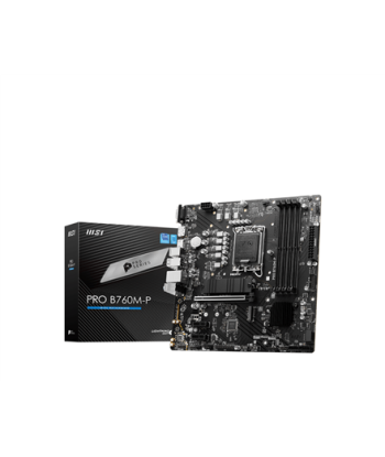 MSI, PRO B760M-P, Processor family Intel, Processor socket LGA1700, DDR5 DIMM, Memory slots 4, Supported hard disk drive