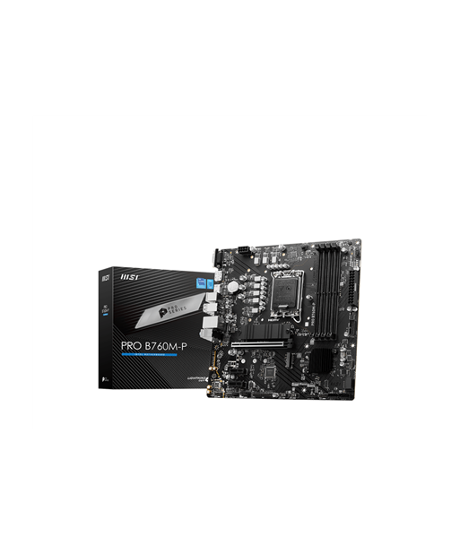 MSI, PRO B760M-P, Processor family Intel, Processor socket LGA1700, DDR5 DIMM, Memory slots 4, Supported hard disk drive