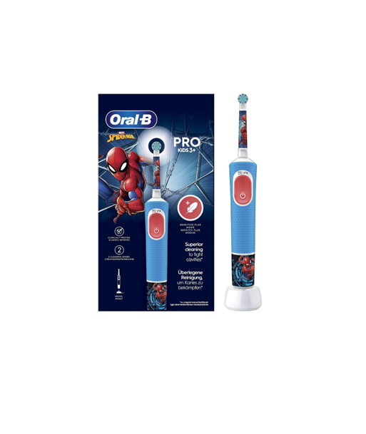 Hambahari Oral-B, Vitality PRO Kids Spiderman, Rechargeable, For kids, Number of brush heads included 1, Number of